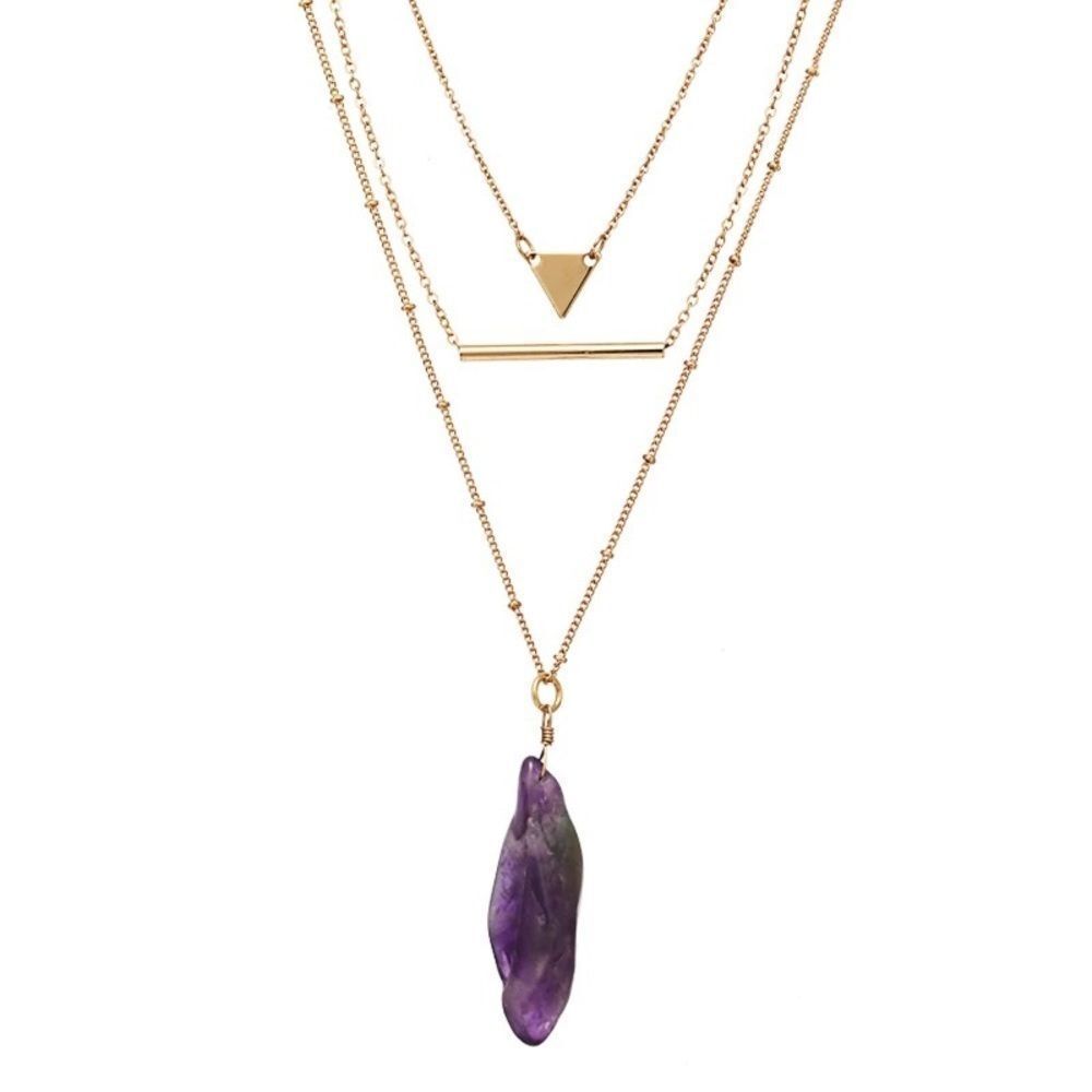 Three layers gold plated necklace - Picture 7 of 7